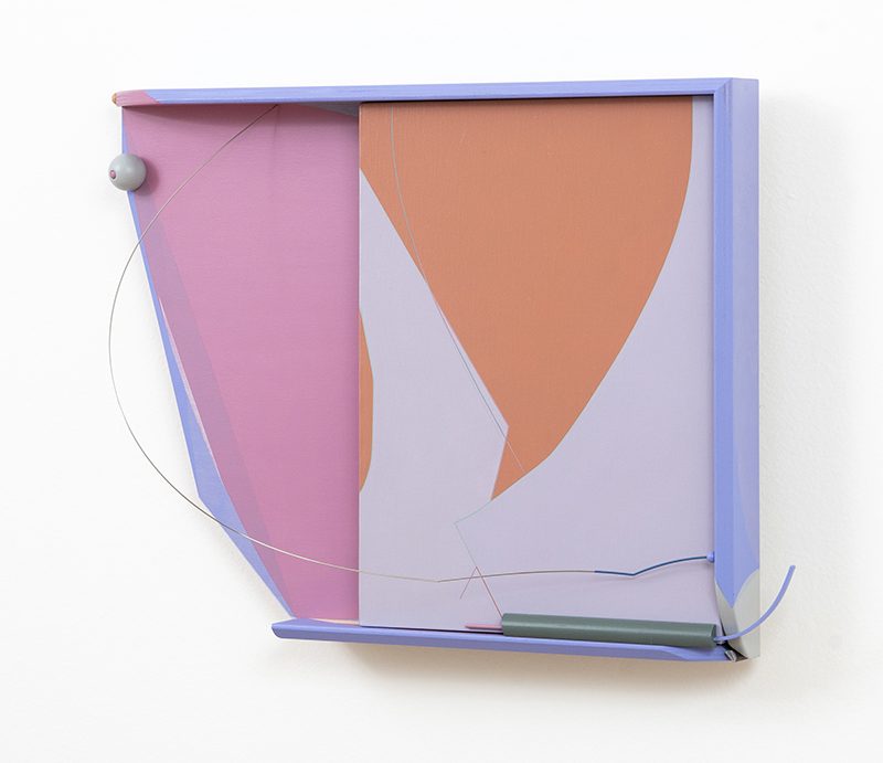06.-inter-42-x-56-x-8cm-acrylic-color-on-canvas-acrylic-color-wire-wire-clothing-and-wood-ball-on-birch-structure-2024